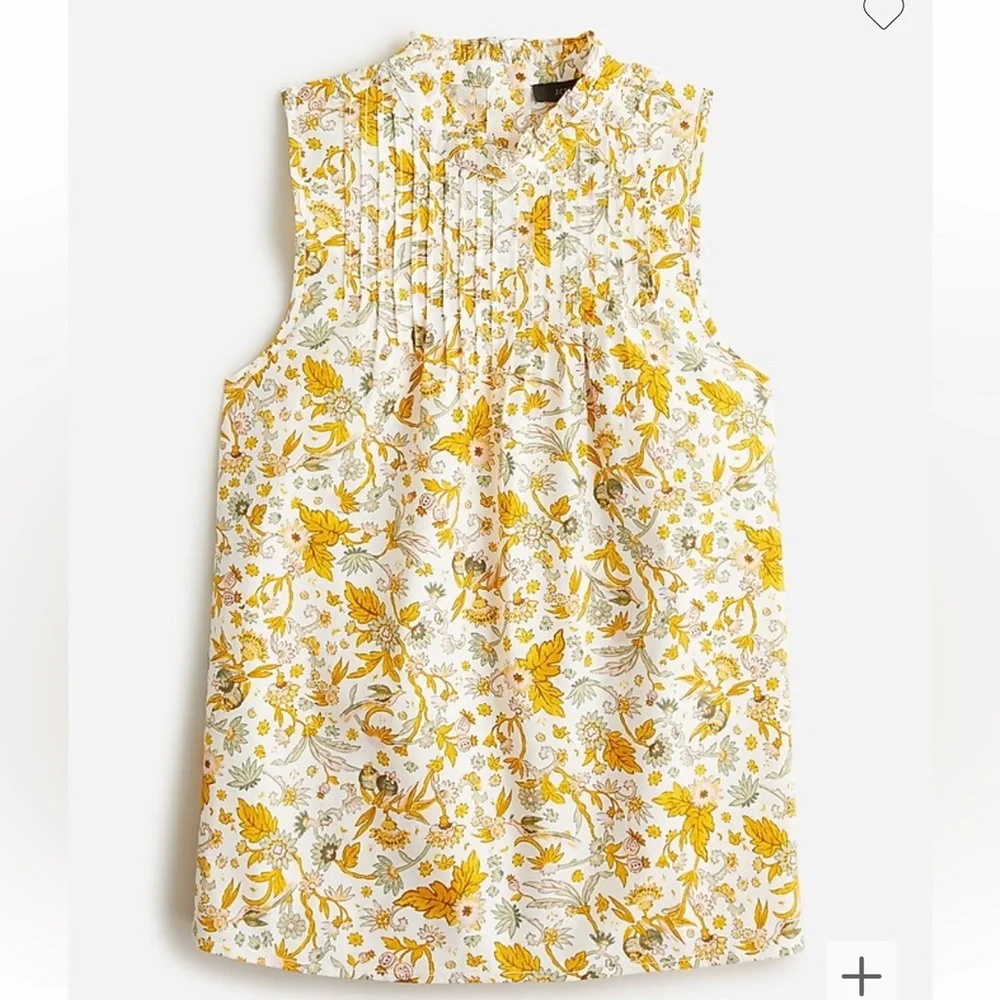 J. Crew Yellow Floral Sleeveless Top